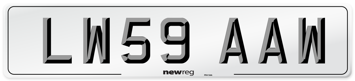 LW59 AAW Number Plate from New Reg